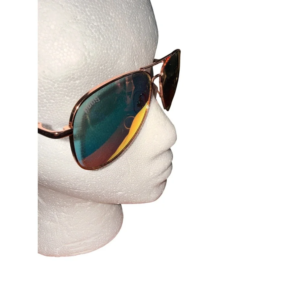 Pugs Gear M10 Aviator Sunglasses Rose Gold Mirrored Lens‎ Pilot Shades Vacation